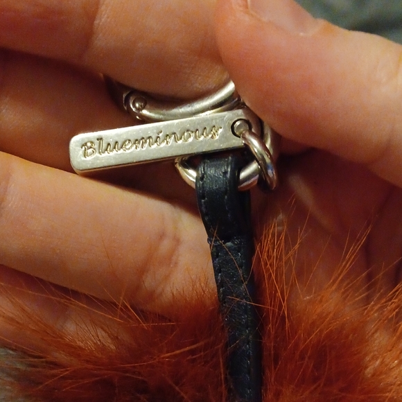 Fox Mink Rabbit Fur Vitello Dolce Blueminous Monster Bag Bug Charm Rust Turquois - Picture 5 of 5
